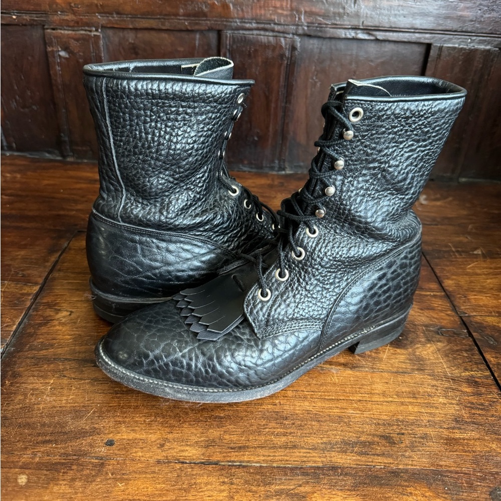Justin double kiltie Roper black alligator